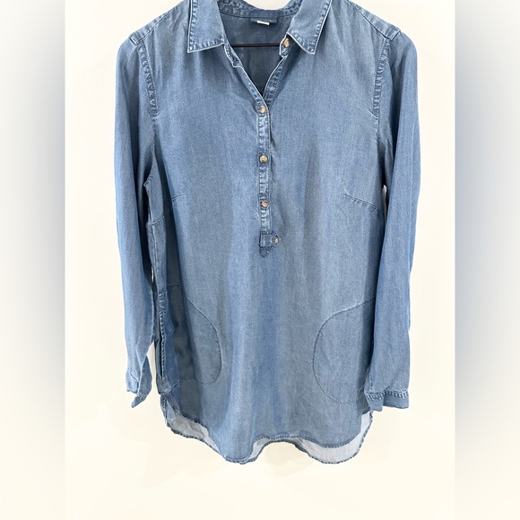 J. Jill Chambray Popover Tunic Size Small - Picture 4 of 6